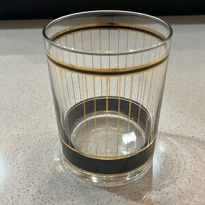 Culver 22kt Devon Stripe glass Black Gold
